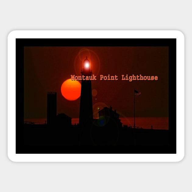 Mountauk Point Lighthouse Sunset Sticker by Degroom